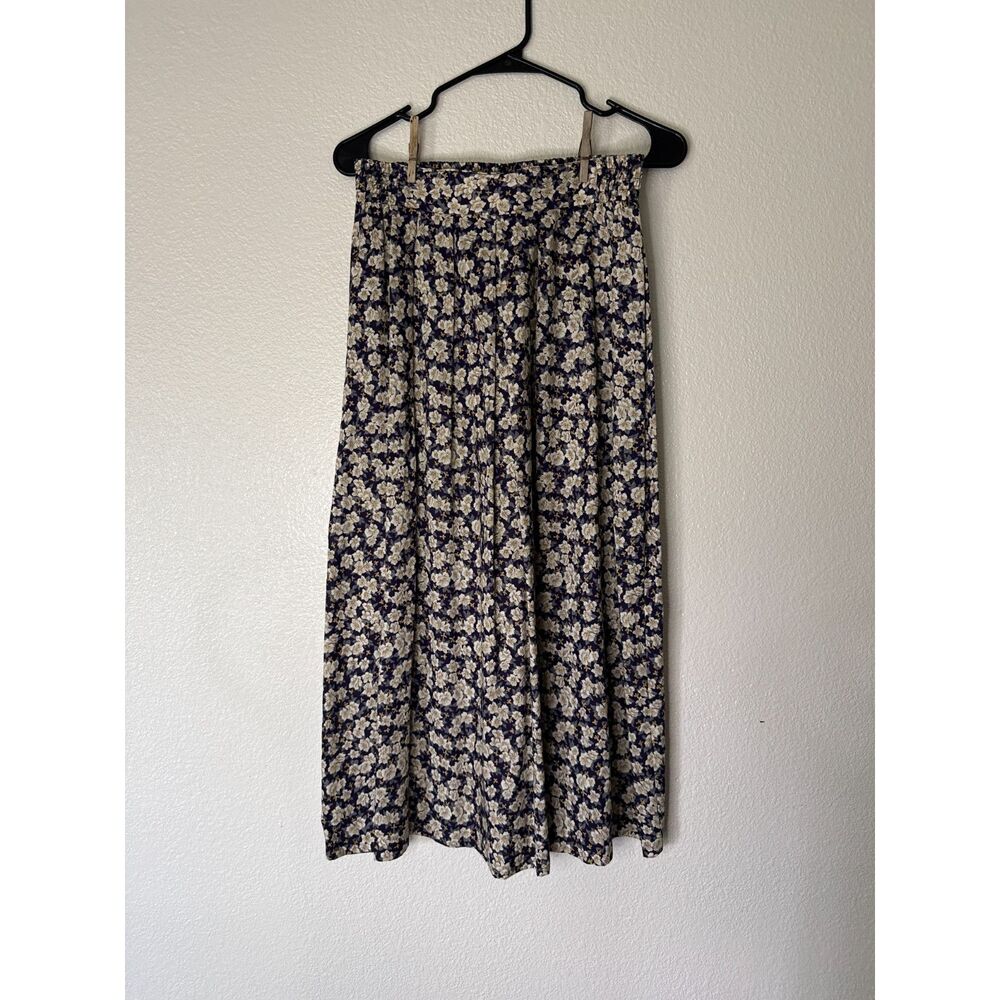 Vintage Norton McNaughton Floral Midi Skirt, Made in USA, Pleated Fall Skirt